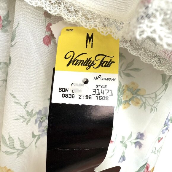 VTG Vanity Fair 2 Pc Floral Lace Nightgown & Robe Peignoir Set Size Medium NEW - Picture 4 of 10